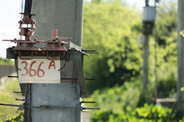 Sign on a colon, 366 number, green street, electro place 