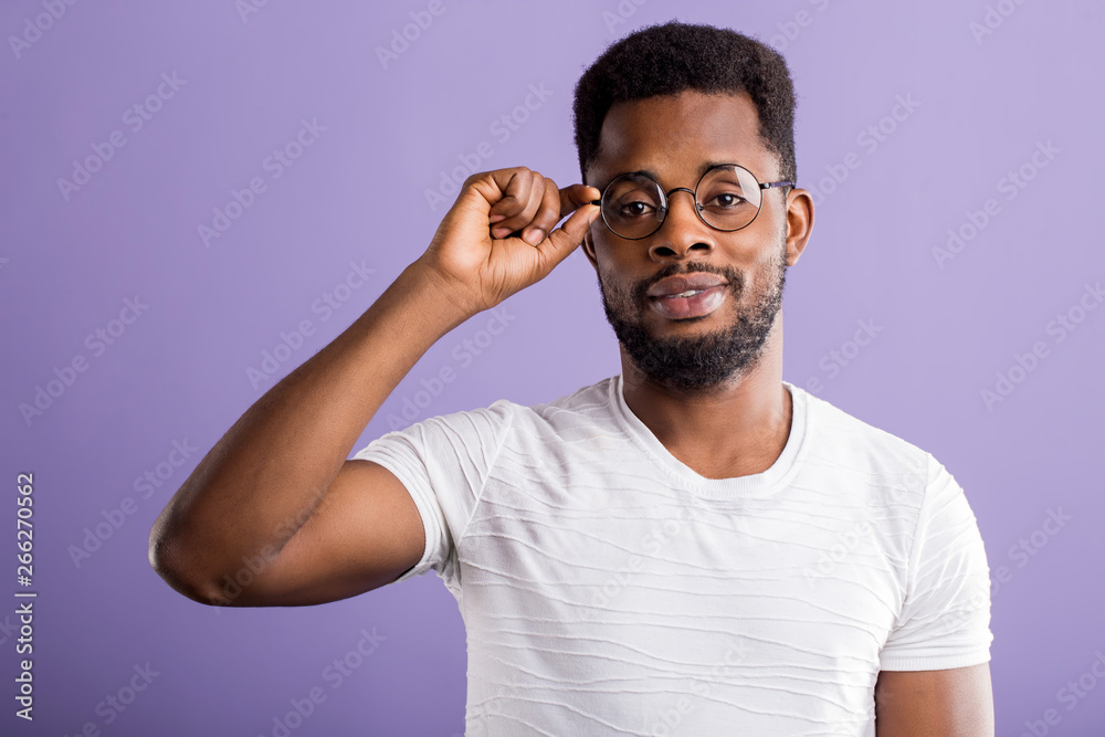 Wall mural portrait of handsome young african american man