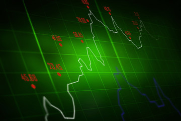 2d rendering Stock market online business concept. business Graph 