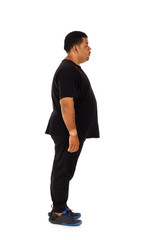 Obraz na płótnie Canvas Obesity man isolated on white background