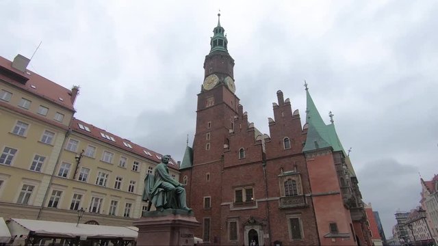City of Wroclaw in Poland: mainsquare and central city.
