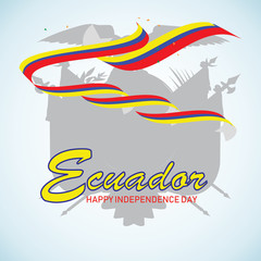 ecuador independence day logo design vector