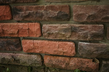 Obraz premium Brick wall. Red brick texture. Terracotta orange bricks. Background, background.