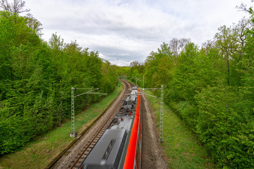 Fototapeta na wymiar A railway in the countryside