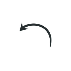 curved arrow icon vector. curve arrow icon. Vector illustration