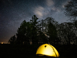 星空 テント 天の川