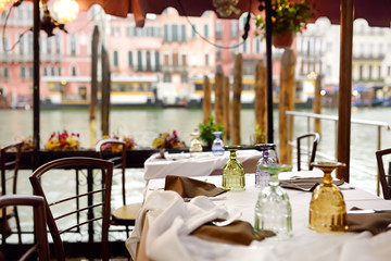 Stylish outdoor cafe in Venice.