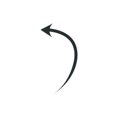 Simple black icon on white background. Repeat icon. Vector illustration web design element. curve arrow. vector