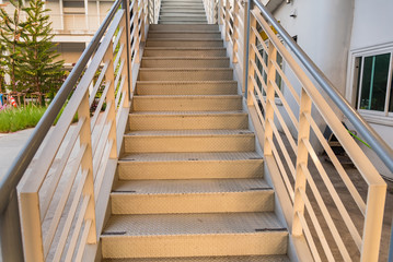 Iron staircase to buildings that are frequently.