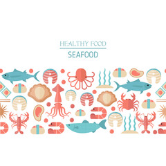 Fish and seafood flat icon
