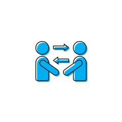 persons exchange or switch persons vector icon concept, isolated on white background
