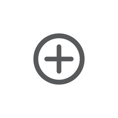 Obraz premium plus, add button vector icon concept, isolated on white background