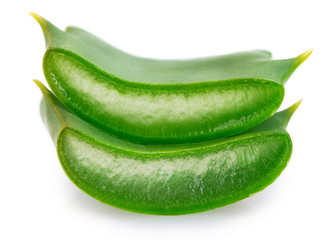 Fresh aloe vera on white background