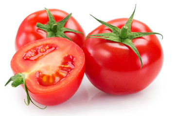 Fresh tomato on white background