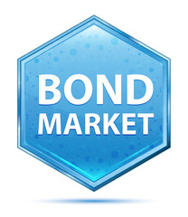 Bond Market crystal blue hexagon button