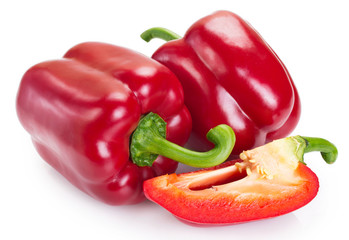Fresh red pepper on white background