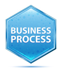 Business Process crystal blue hexagon button