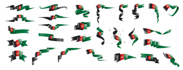 Fototapeta na wymiar Afghanistan flag, vector illustration on a white background