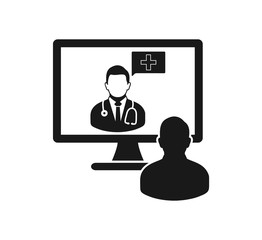 Online medical consultant icon. flat style vector EPS.