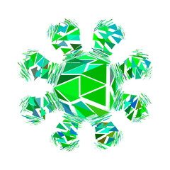 Abstract polygonal broken flower isolated on white background.Vector illustration.