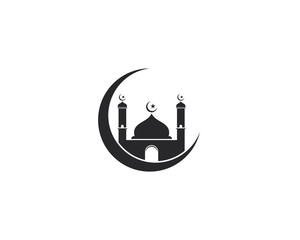 Mosque Moslem icon vector Illustration design template