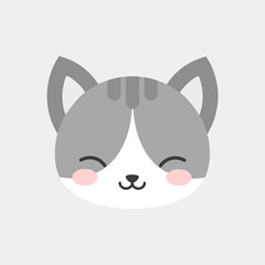 cute cat character kitty vector design, feline greeting card, invitation, greeting card, poster, with cute, cartoon hand drawn watercolor background