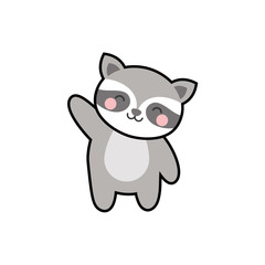 cute raccoon character vector design, greeting card, invitation, greeting card, poster, with cute, cartoon hand drawn watercolor background