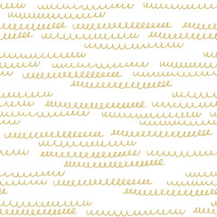 Seamless vector pattern with hand drawn scribble lines in gold color