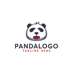 Cute Panda Head logo template vector