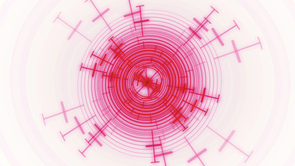 Fototapeta premium a light background with circles and abstract pink lines
