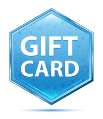 Gift Card crystal blue hexagon button