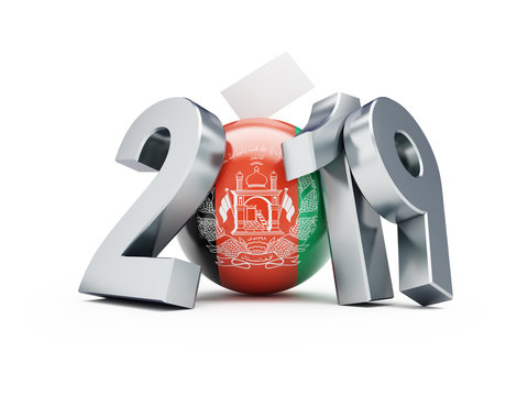 Presidential election in Afghanistan 2019 on a white background 3D illustration, 3D rendering