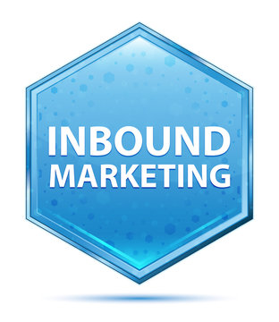 Inbound Marketing crystal blue hexagon button