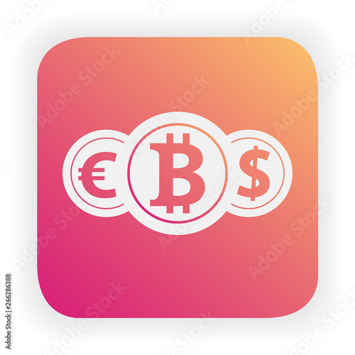 Convert Dollar Euro Exchange Icon Money Transfer Bitcoin - 