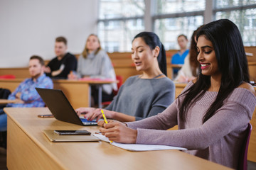Multinational group of students in an auditorium