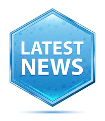 Latest News crystal blue hexagon button