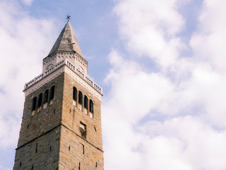 Fototapeta na wymiar clock tower of a church in Koper