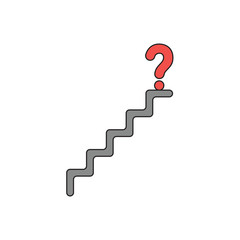 Vector icon concept of question mark at top of stairs.