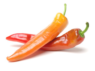 Fresh red pepper on white background