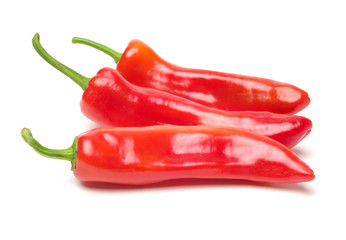 Fresh red pepper on white background