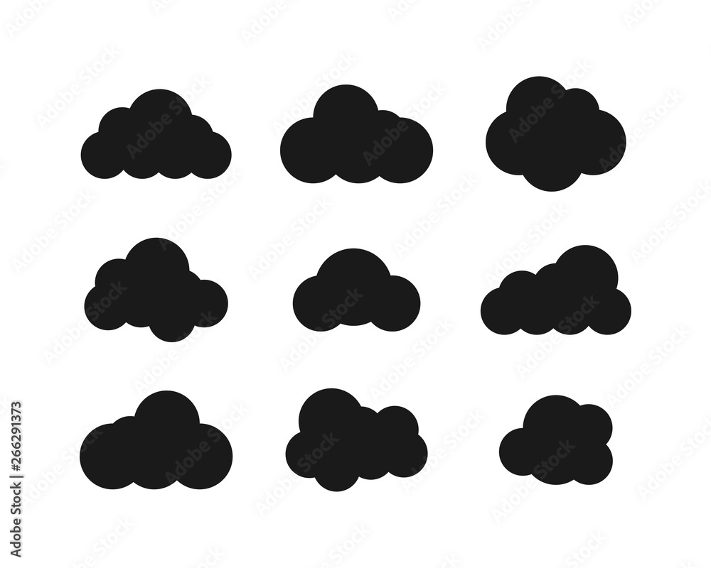 Canvas Prints black clouds collection in flat design. black clouds icons. clouds isolated