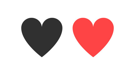 Fototapeta na wymiar Love icons. Red and black Heart. Heart in trendy design. Heart icon