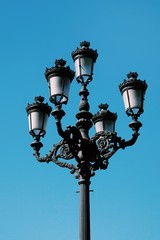 Fototapeta na wymiar street light in the street in Bilbao city Spain