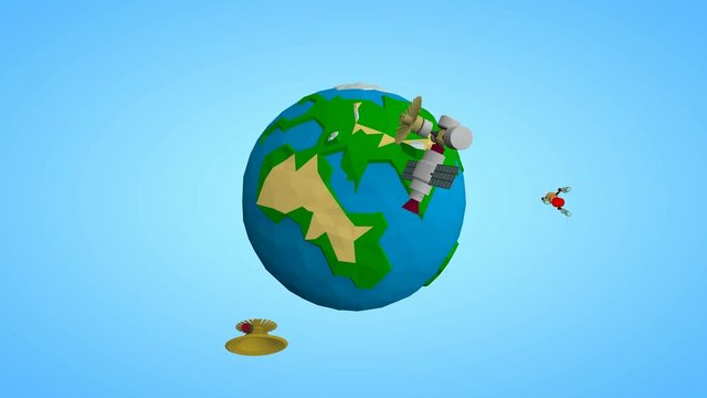 3D animation. Goodbye planet Earth.