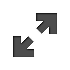 Black Arrows diagonally with shadow. Black arrows icon. Arrow sign. Arrows vector icon