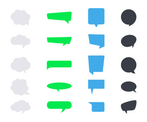 Obraz premium vector messages bubbles. speech bubbles icons. flat messages bubbles. set of speech icons
