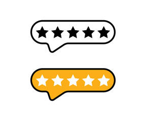 Rating stars in trendy flat and lines design. Feedback concept. Review rating bubble speeches