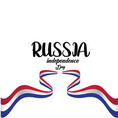 Banner or poster of Russia independence day celebration. Russia flag. Vector illustration. - Vector