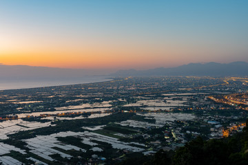The beautiful sunrise landscape of Lanyang Plain