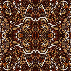 Indian tribes design inspiration. Ethnic geometric seamless vintage doodle ornamental pattern